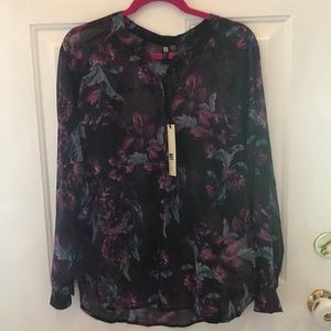 KUT from the Kloth-*NWT* Sheer Floral Blouse -Sz L